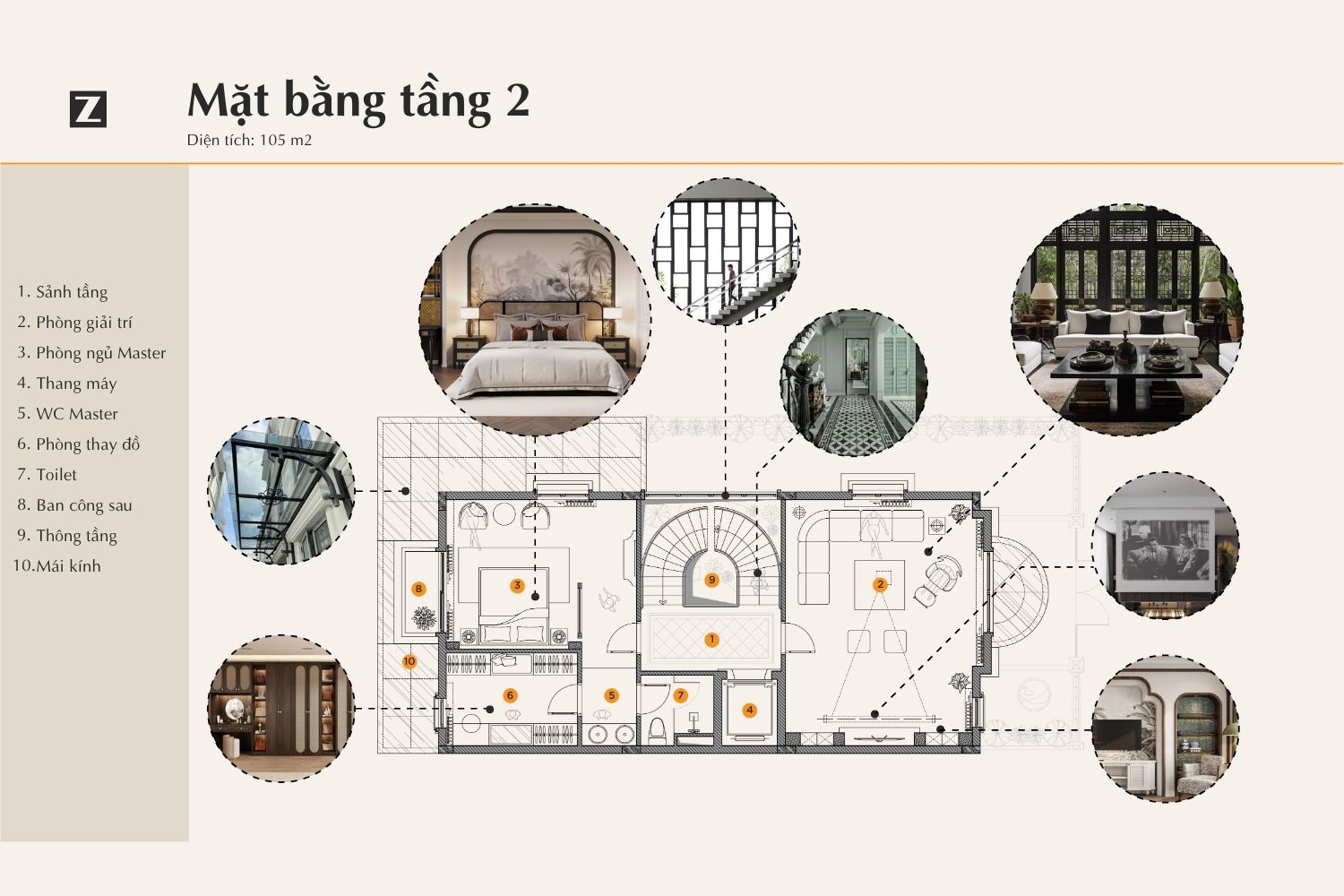 mặt bằng tầng 2 dự án biệt thự tại Vinhomes Vũ Yên