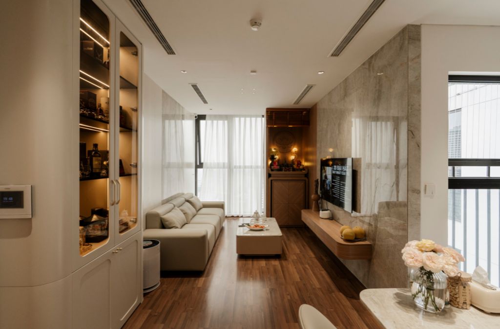 Thiết kế nội thất hiện đại với tone trung tính đơn giản, độc đáo