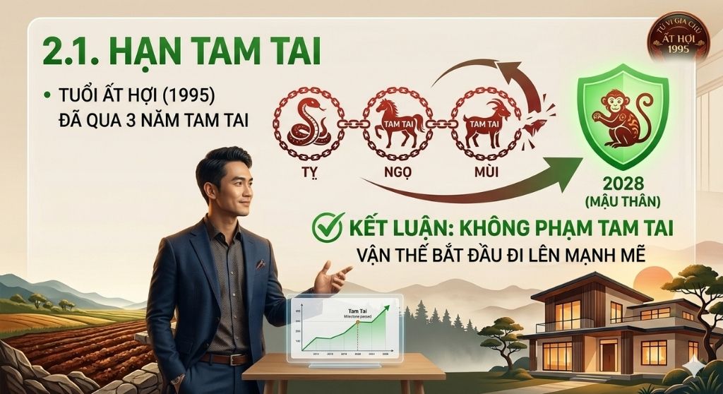 Gia chủ tuổi Ất Hợi không phạm tam tai trong năm 2028