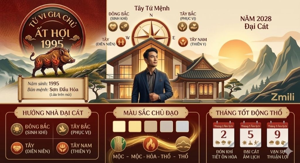 Chỉ dẫn phong thủy xây nhà đại cát cho tuổi 1995