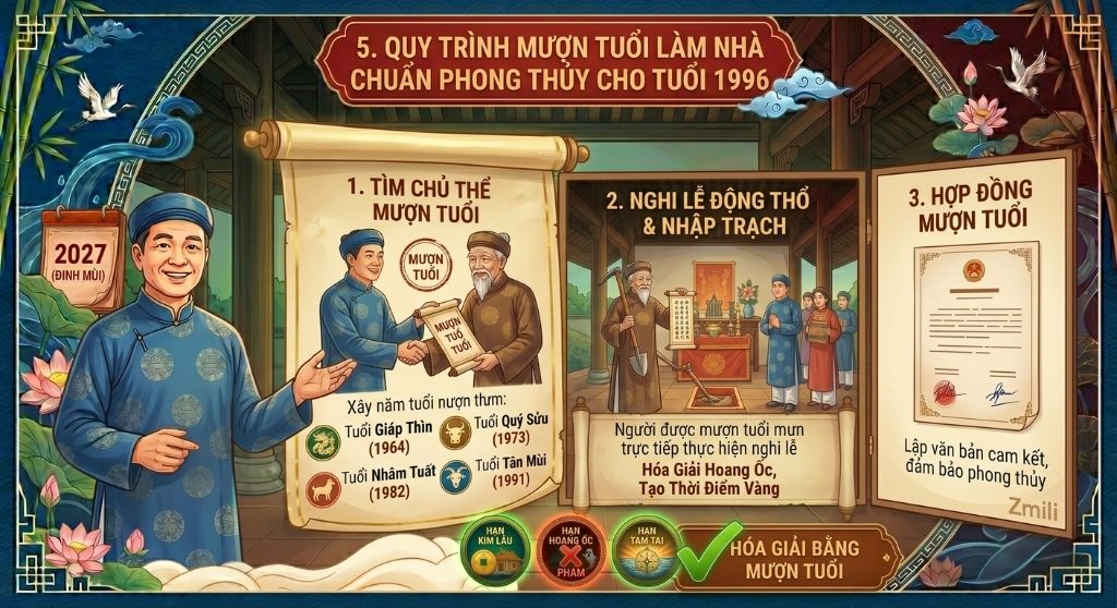 Quy trình mượn tuổi làm nhà cho tuổi 1996