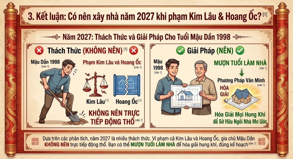 Năm 2027 gia chủ Tuổi Mậu Dần nên mượn tuổi xây nhà để tránh vận hạn