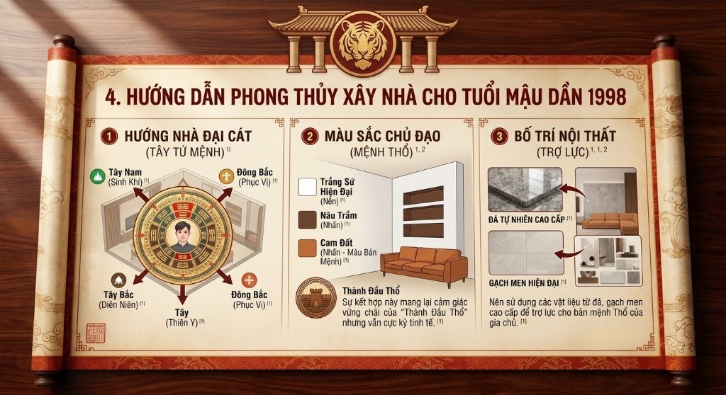 Hướng dẫn phong thủy xây nhà cho tuổi Mậu Dần 1998