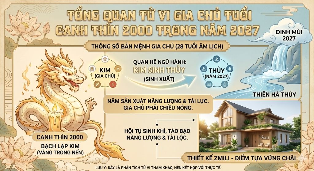 Tổng quan tử vi gia chủ tuổi Canh Thìn 2000 trong năm 2027