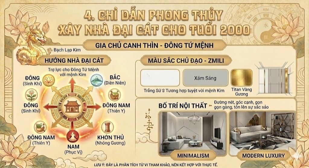 Chỉ dẫn phong thủy xây nhà đại cát cho tuổi 2000
