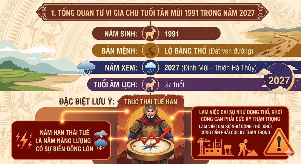 Tổng quan tử vi gia chủ tuổi Tân Mùi 1991 trong năm 2027