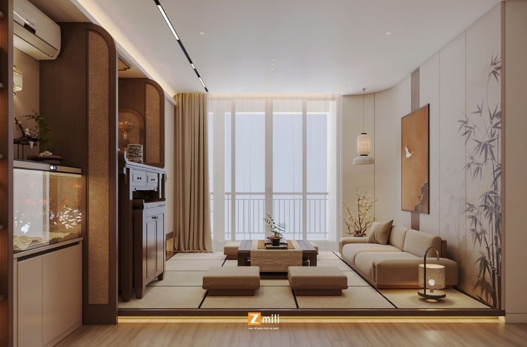 Thiết kế căn hộ phong cách Japandi ấm áp thư thái