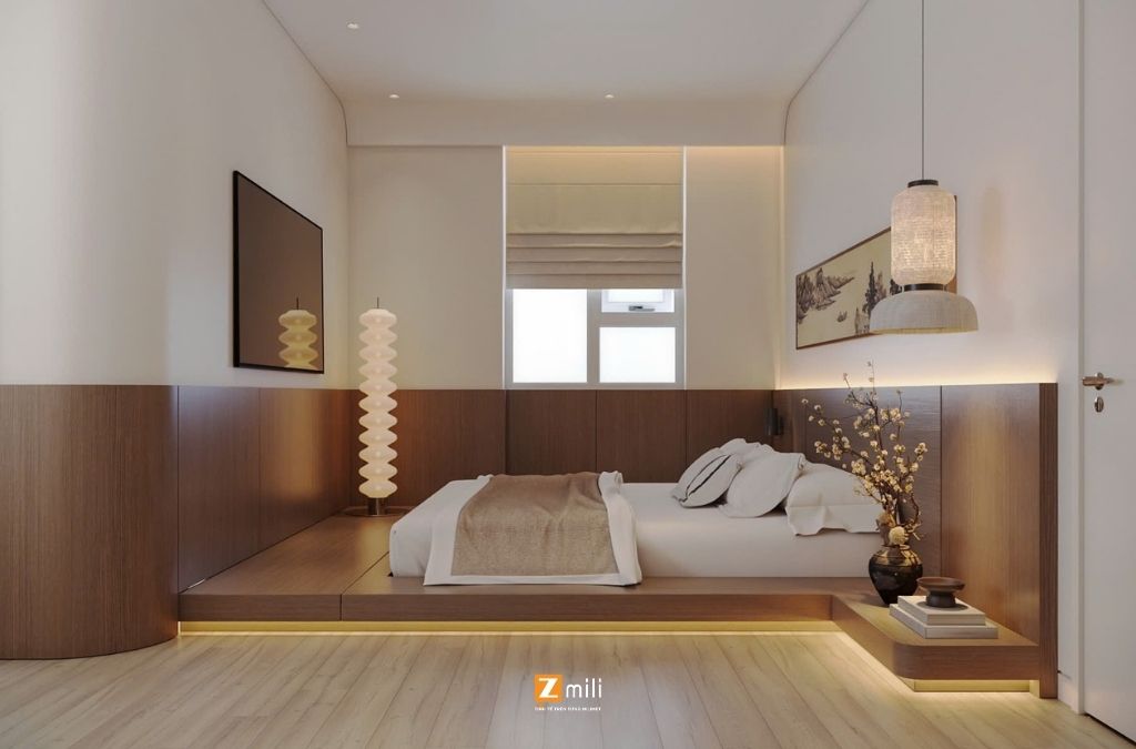 Phong ngủ phong cách Japandi tối giản, tinh tế