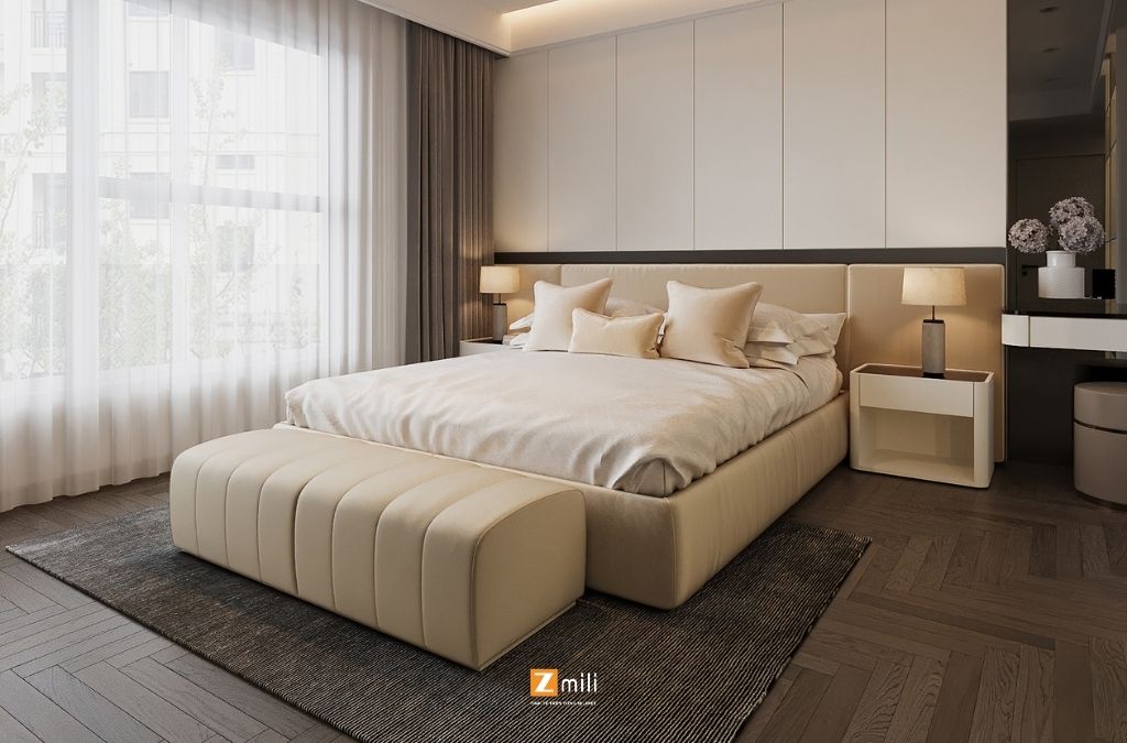 Cải tạo nội thất phòng ngủ căn hộ Smart City phong cách Luxury sang trọng, mềm mại