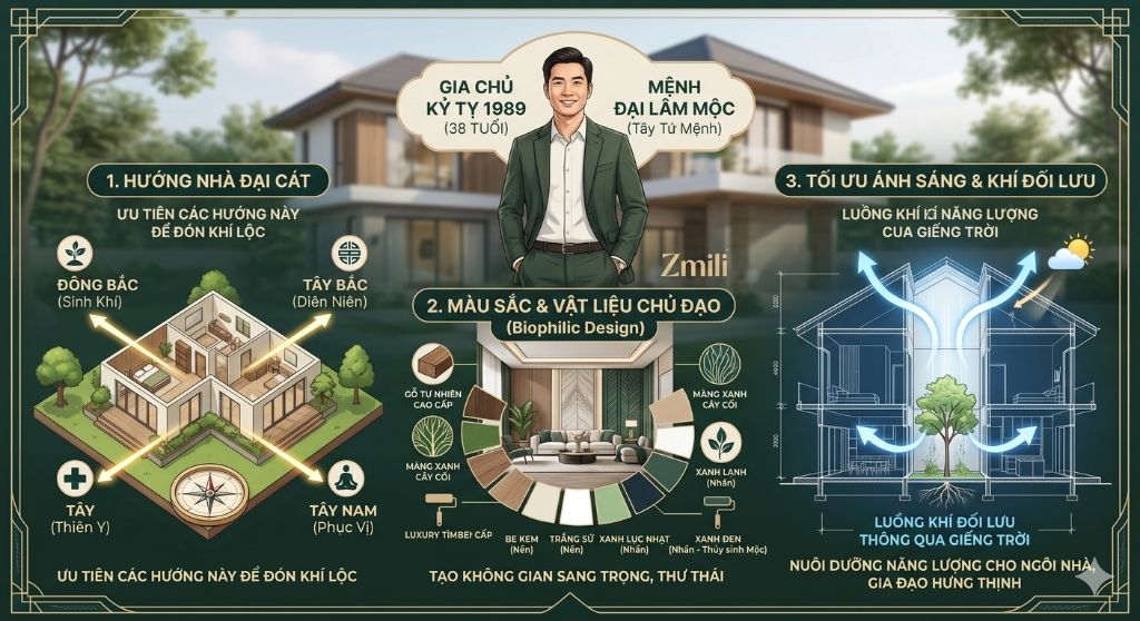Chỉ dẫn thiết kế phong thủy vượng khí cho tuổi 1989