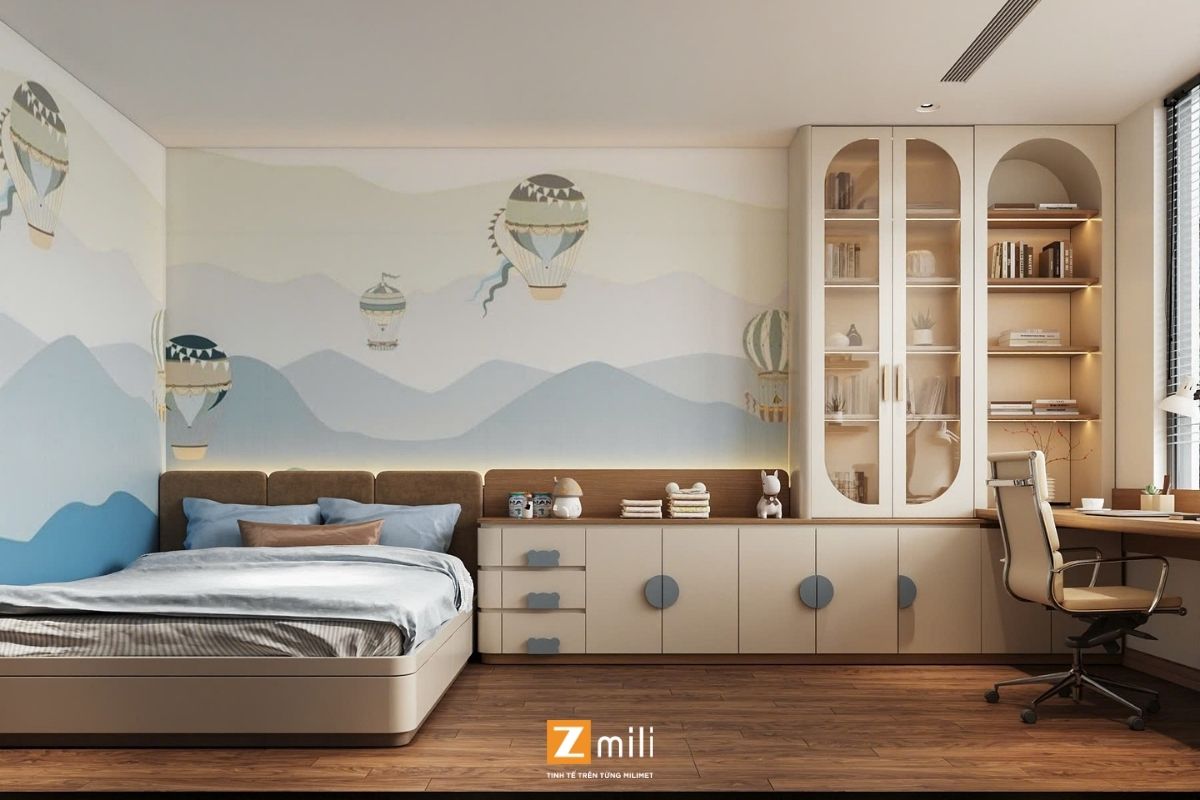 Mẫu cải tạo căn hộ với phòng ngủ phụ tích hợp không gian làm việc cho gia đình trẻ
