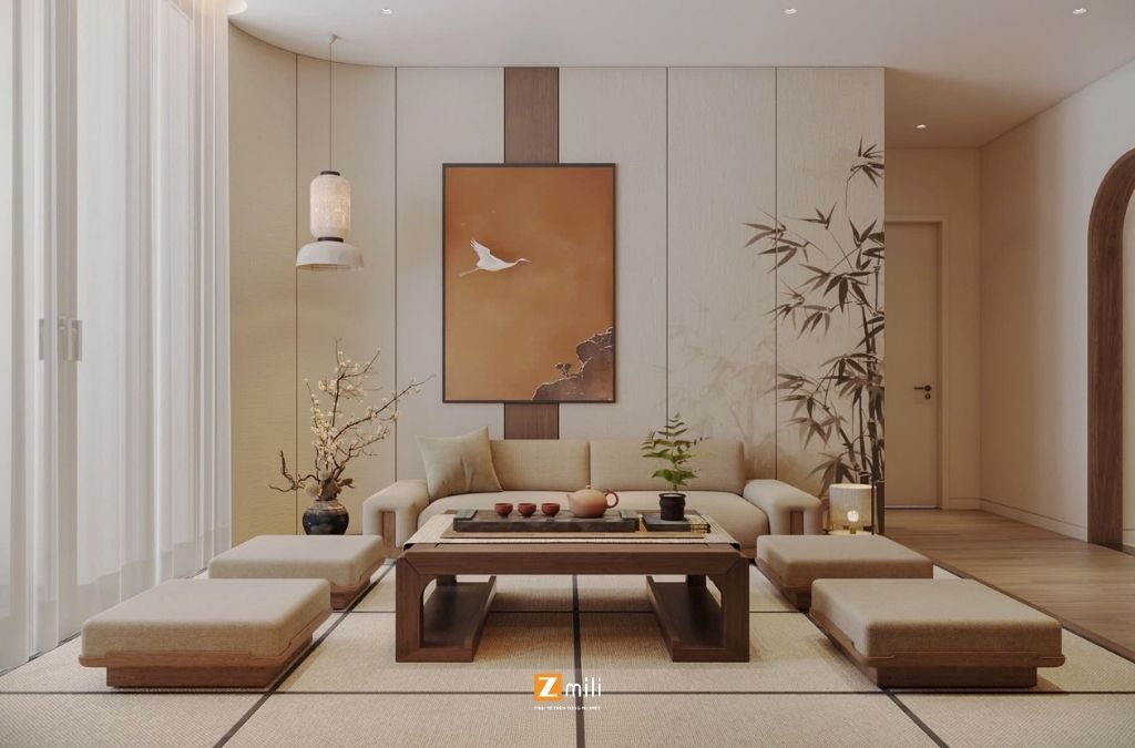 Mẫu phòng cách Japandi mang hơi hướng Zen của nhật bản