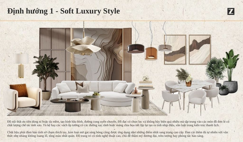 Concept định hình phòng khách Soft Luxury Style dự án Green Garden Lạng Sơn