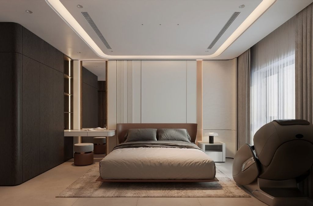 Phòng ngủ Contemporary Elegance Style luôn mang đến sự thoải mái và mềm mại 